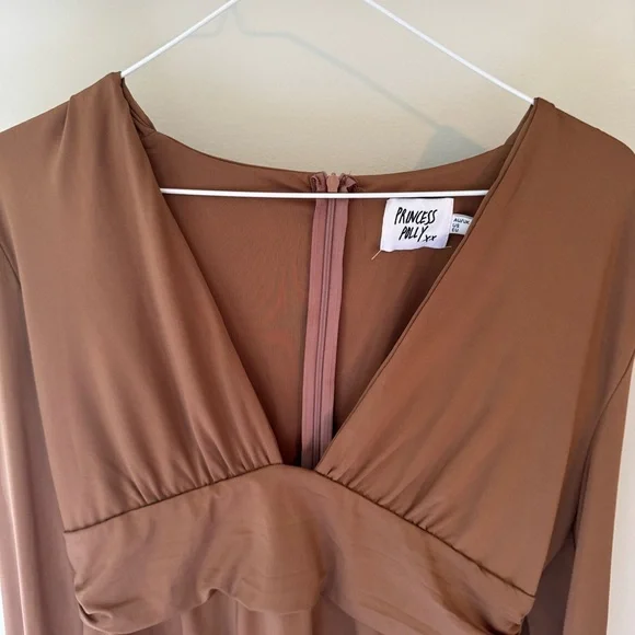 Princess Polly‎ JUDE LONG SLEEVE BODYSUIT BROWN - Picture 7 of 9